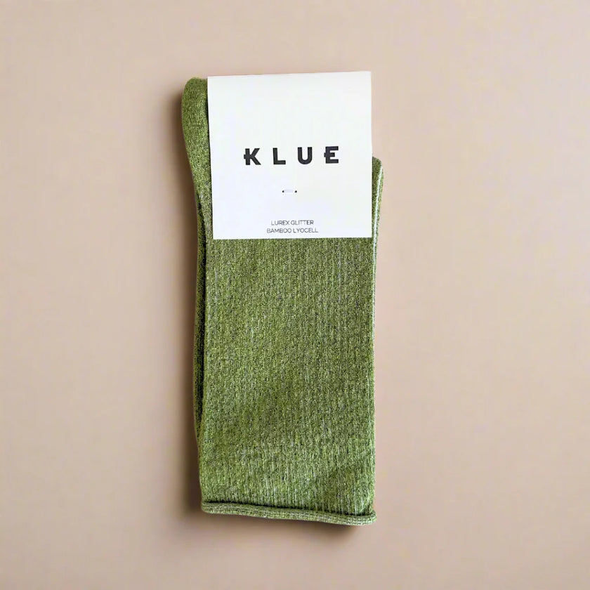 KLUE Glitter Lurex Socks Olive Green