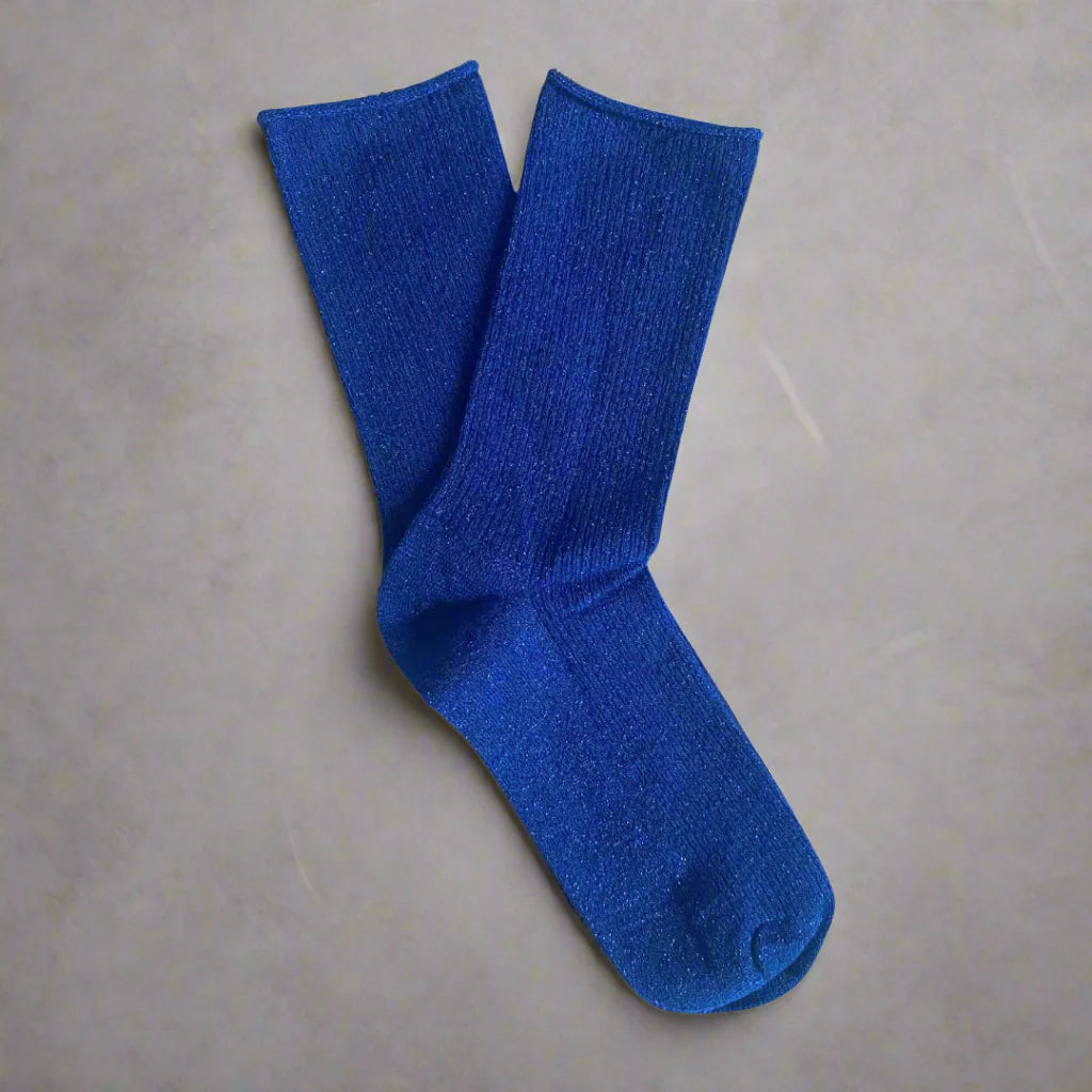 KLUE Glitter Lurex Socks Electric Blue