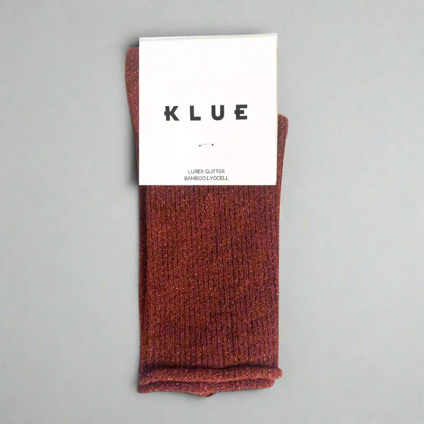 KLUE Glitter Lurex Socks Red