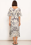 POL Paradise Bias Dress Paradise Palm Print