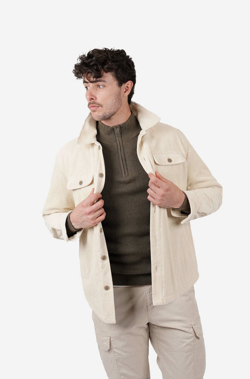 James Harper Cord Padded Jacket Natural