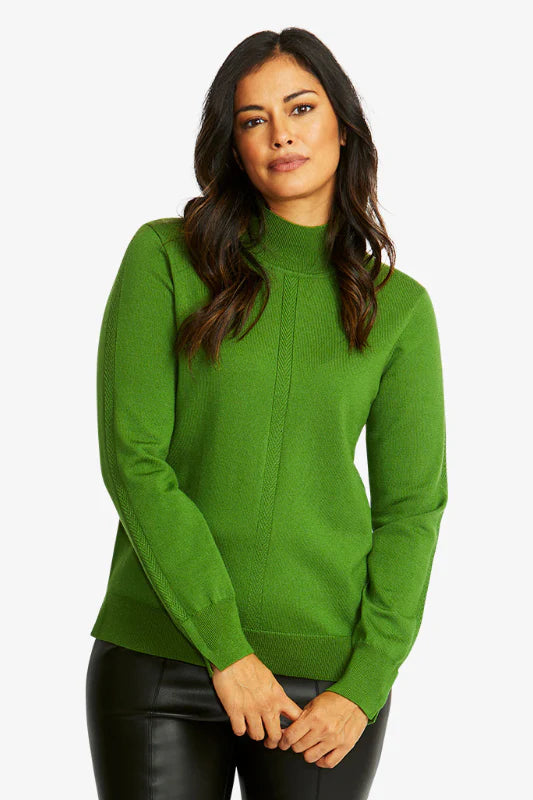 Ping Pong Merino Turtle Neck Pullover Fern