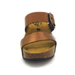 Plakton Sox Terracotta Metallic Leather Cork Platform Slides