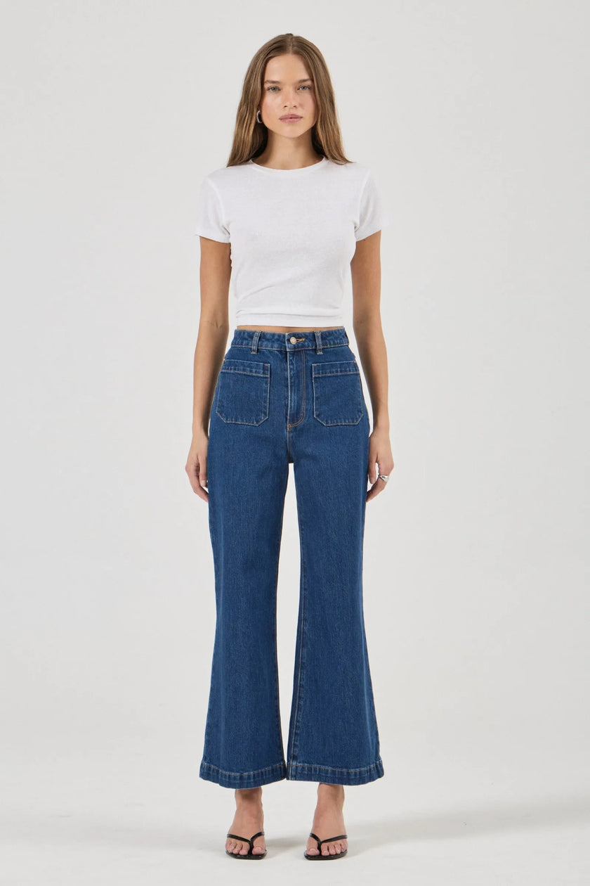 Rolla's Sailor Jean Eco Ruby Blue Crop