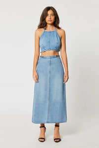 Rolla's Charlie Maxi Skirt Mid Vintage Blue Denim
