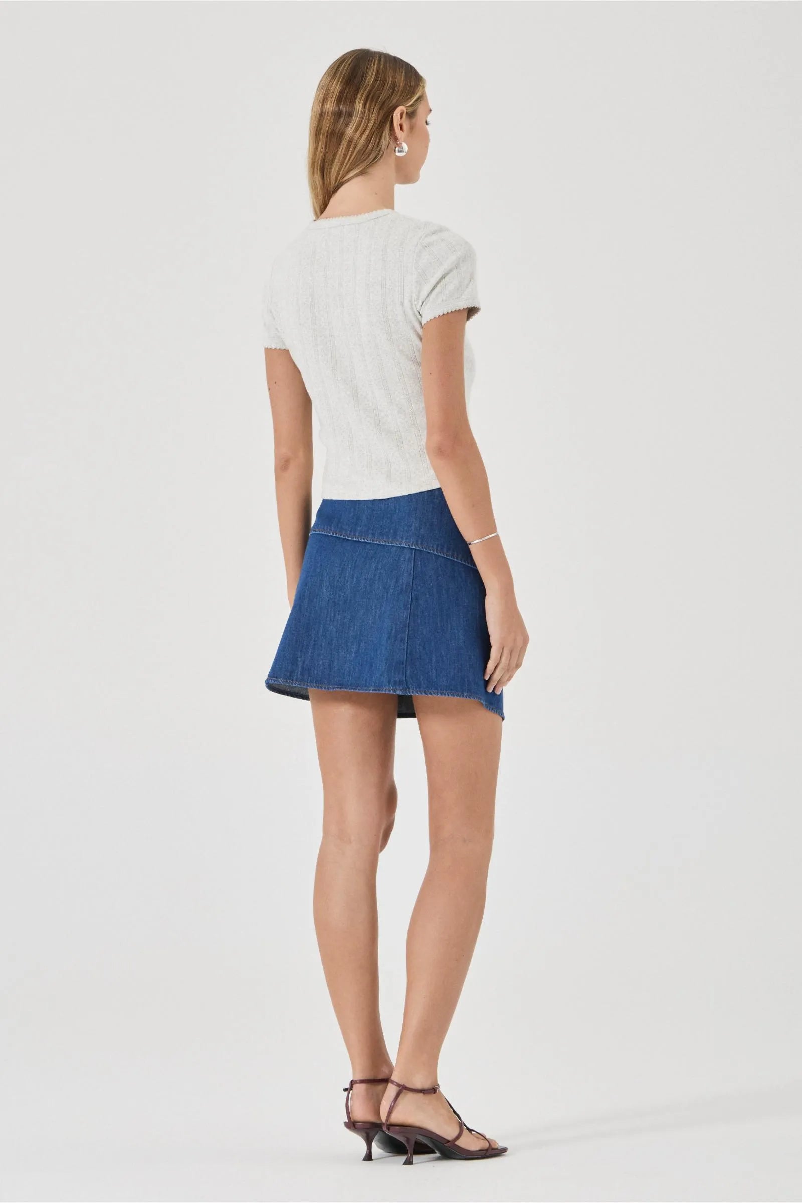 Rollas Lenny Wrap Mini Blue Smoke Rinse Denim