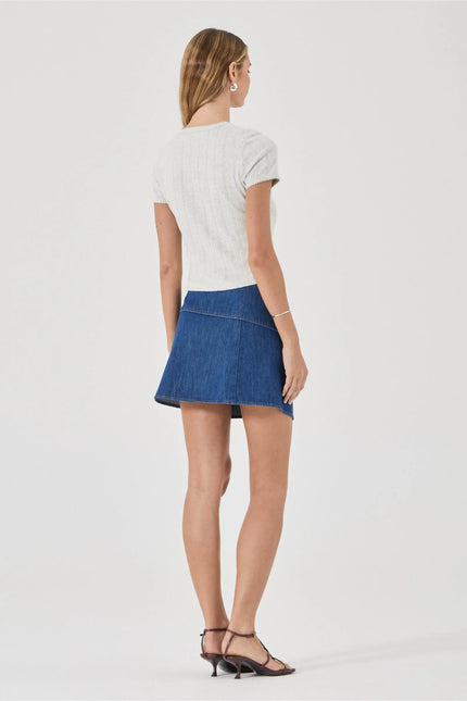 Rollas Lenny Wrap Mini Blue Smoke Rinse Denim