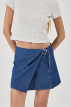 Load image into Gallery viewer, Rollas Lenny Wrap Mini Blue Smoke Rinse Denim
