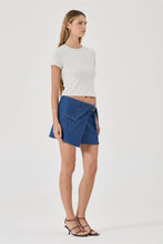 Load image into Gallery viewer, Rollas Lenny Wrap Mini Blue Smoke Rinse Denim
