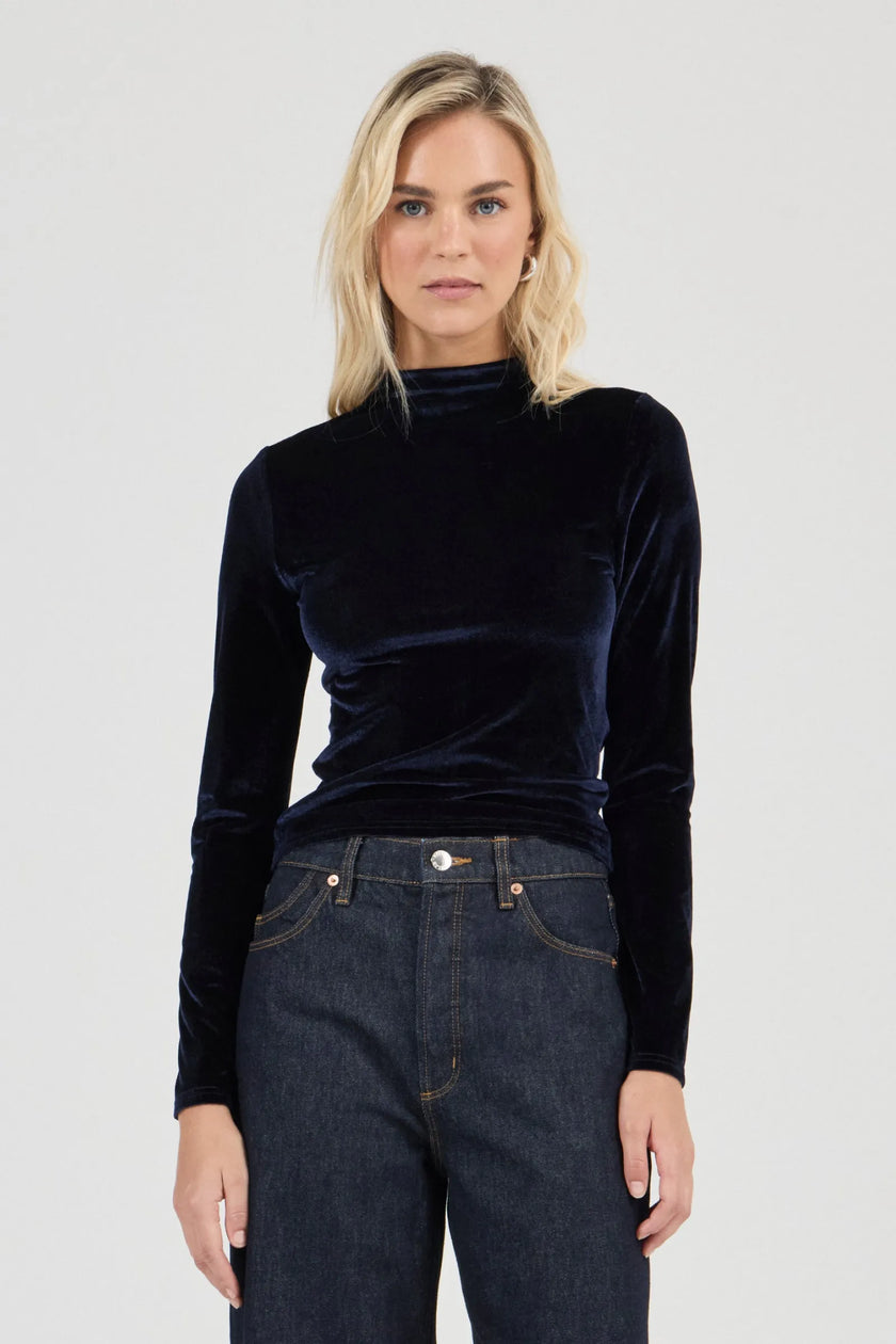 Rollas Cameo Long Sleeve Top Velvet Midnight