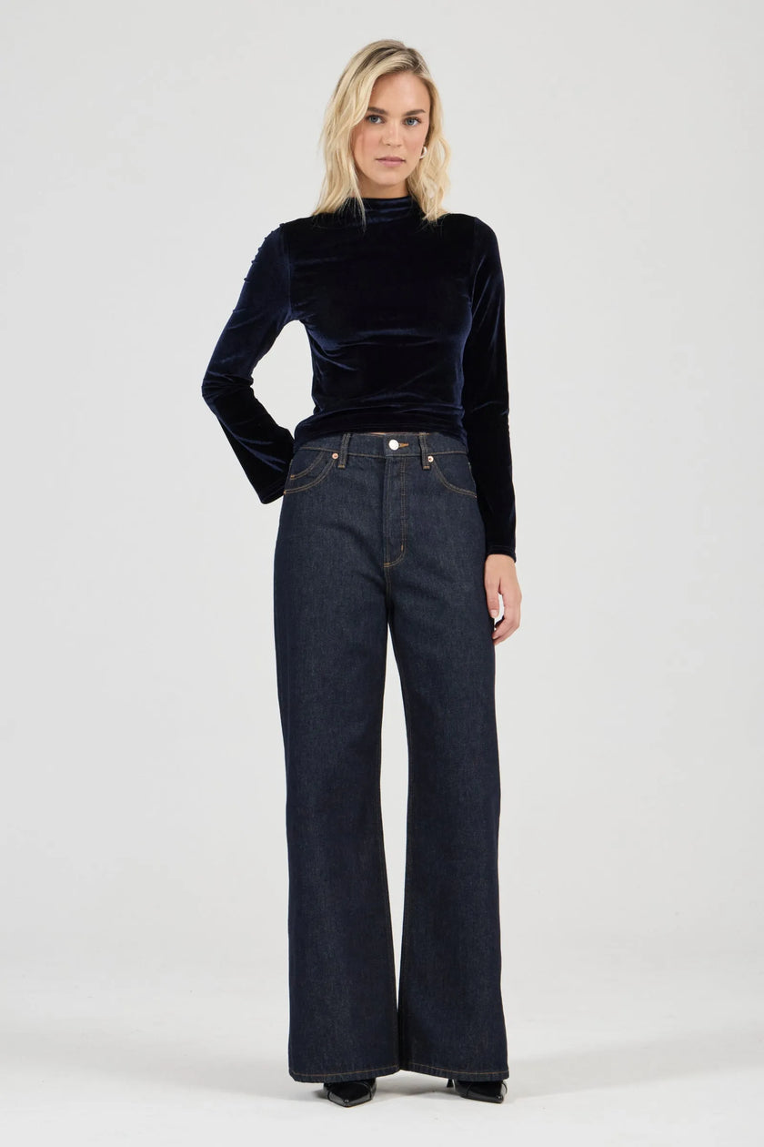 Rollas Cameo Long Sleeve Top Velvet Midnight