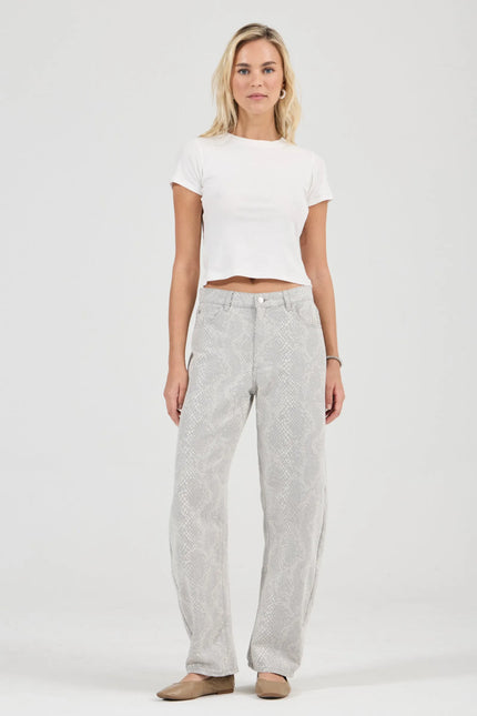 Rolla's Arc Barrel Jean Long Python Grey
