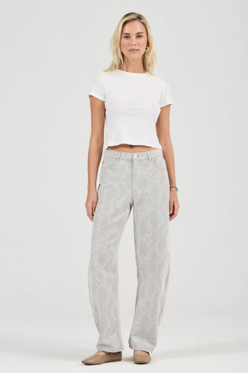 Rolla's Arc Barrel Jean Long Python Grey