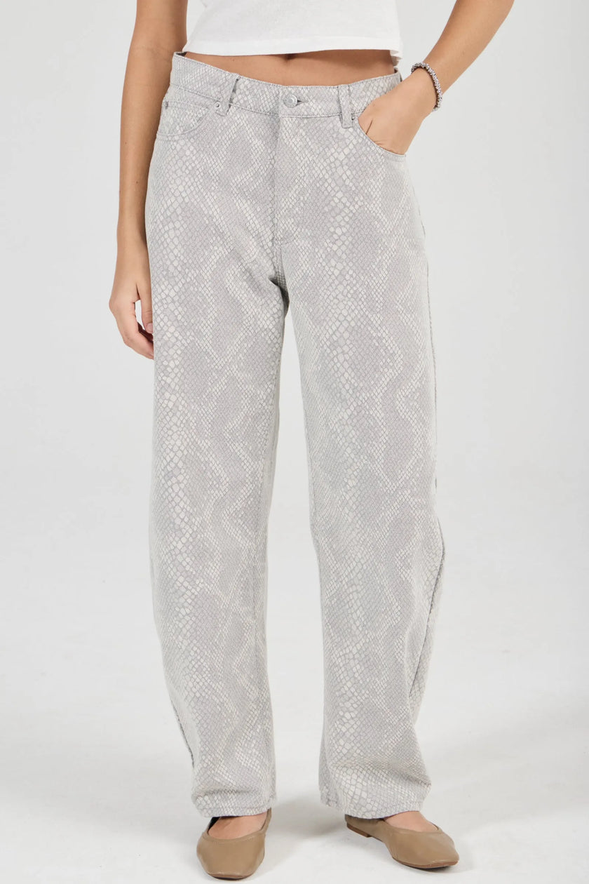Rolla's Arc Barrel Jean Long Python Grey
