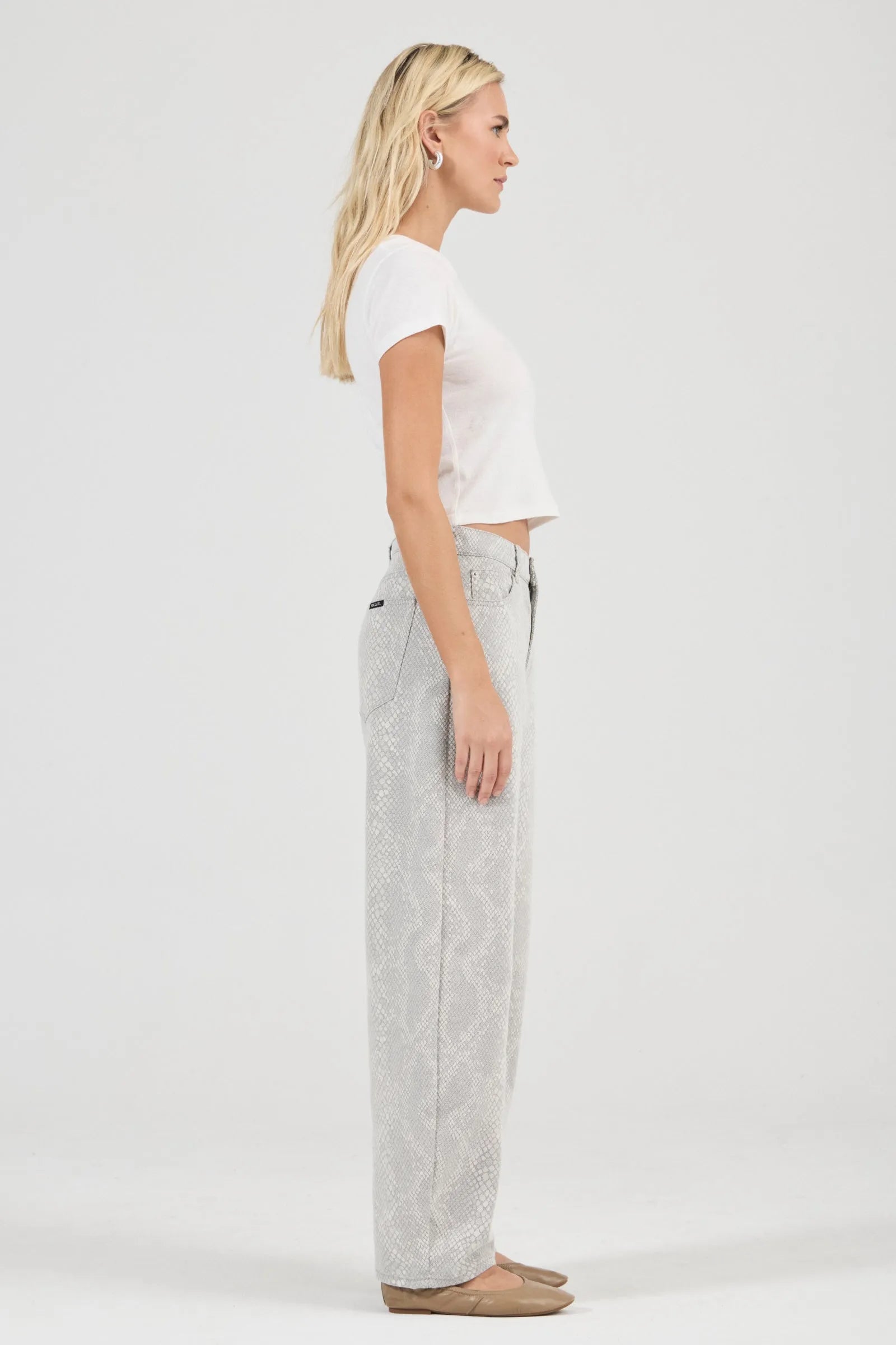 Rolla's Arc Barrel Jean Long Python Grey