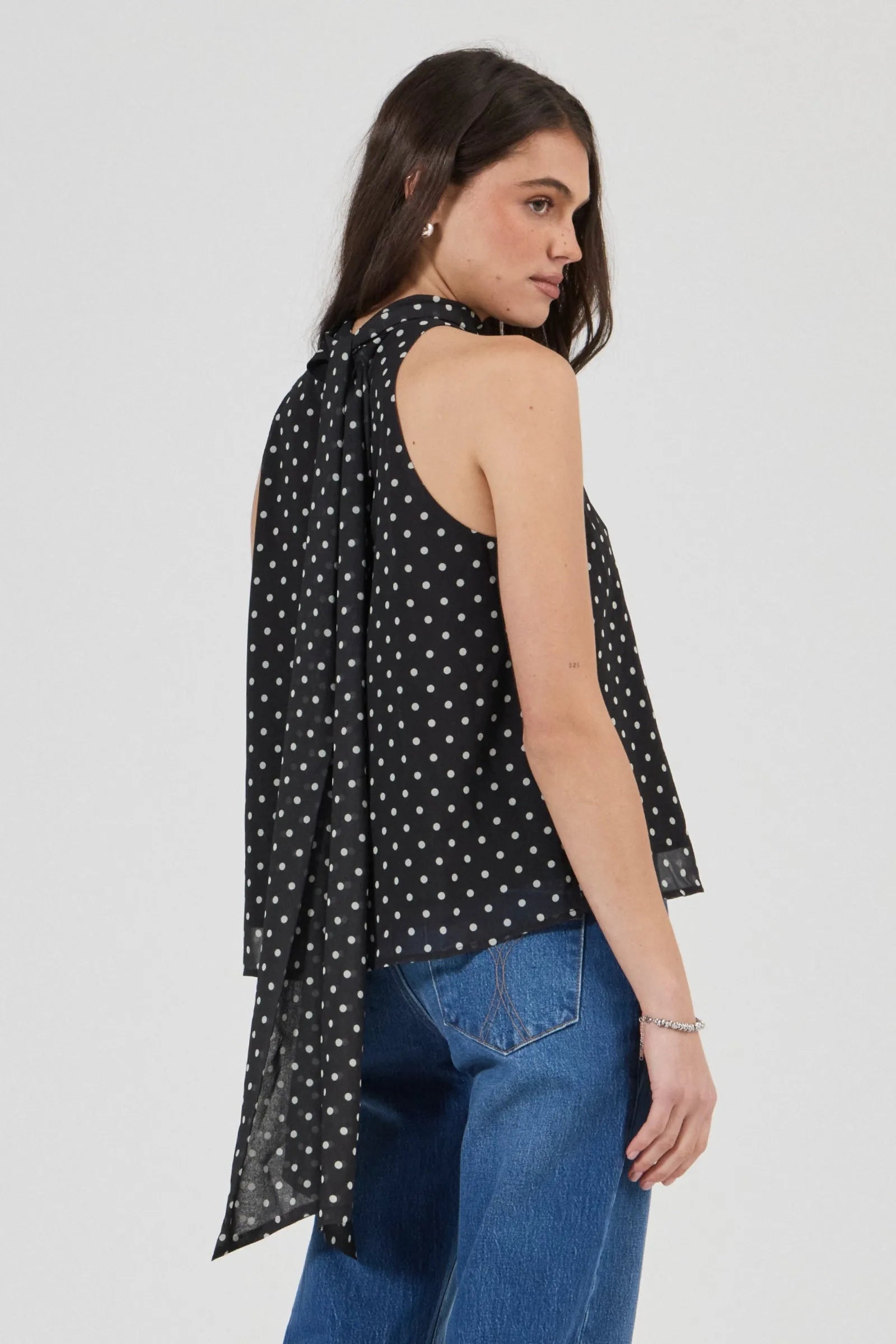 Rolla's Edie Halter Polka Dot Black/White