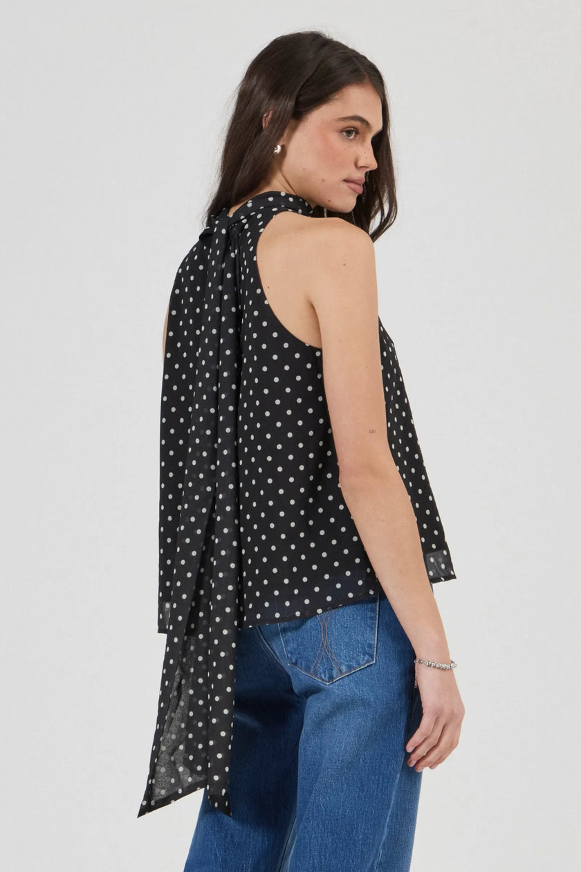 Rolla's Edie Halter Polka Dot Black/White