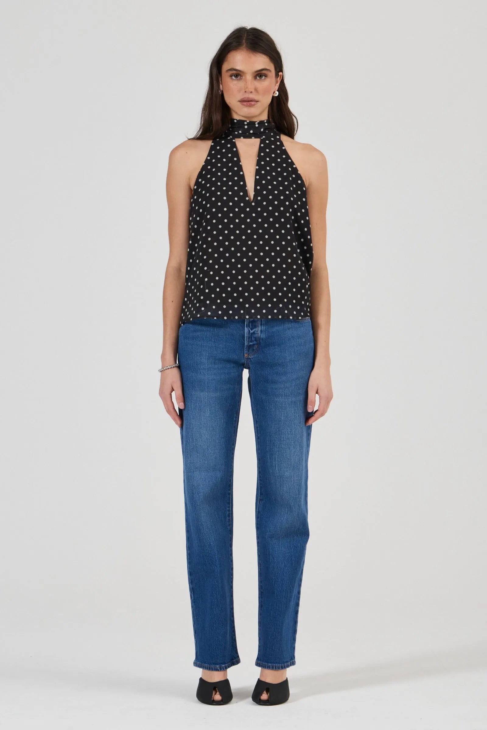 Rolla's Edie Halter Polka Dot Black/White