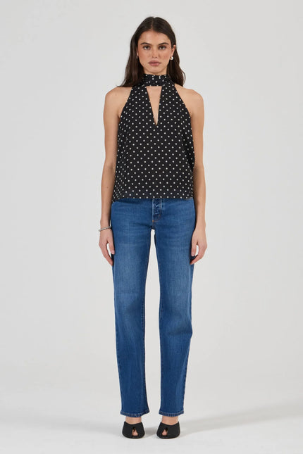 Rolla's Edie Halter Polka Dot Black/White