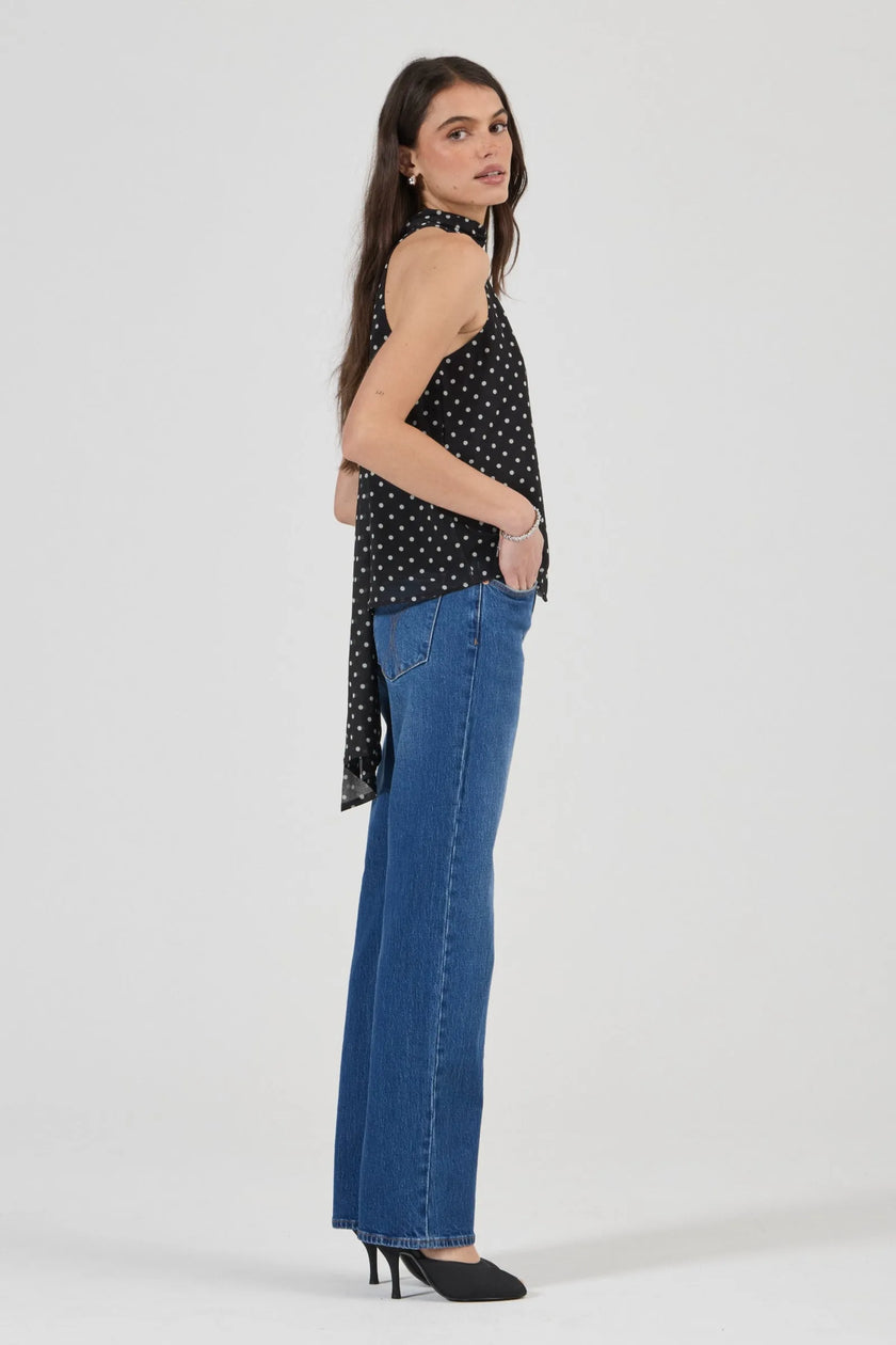 Rolla's Edie Halter Polka Dot Black/White