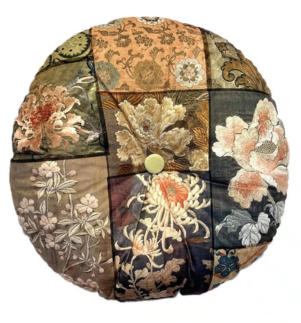 Anna Chandler Round Velvet Cushion Faded Granduer