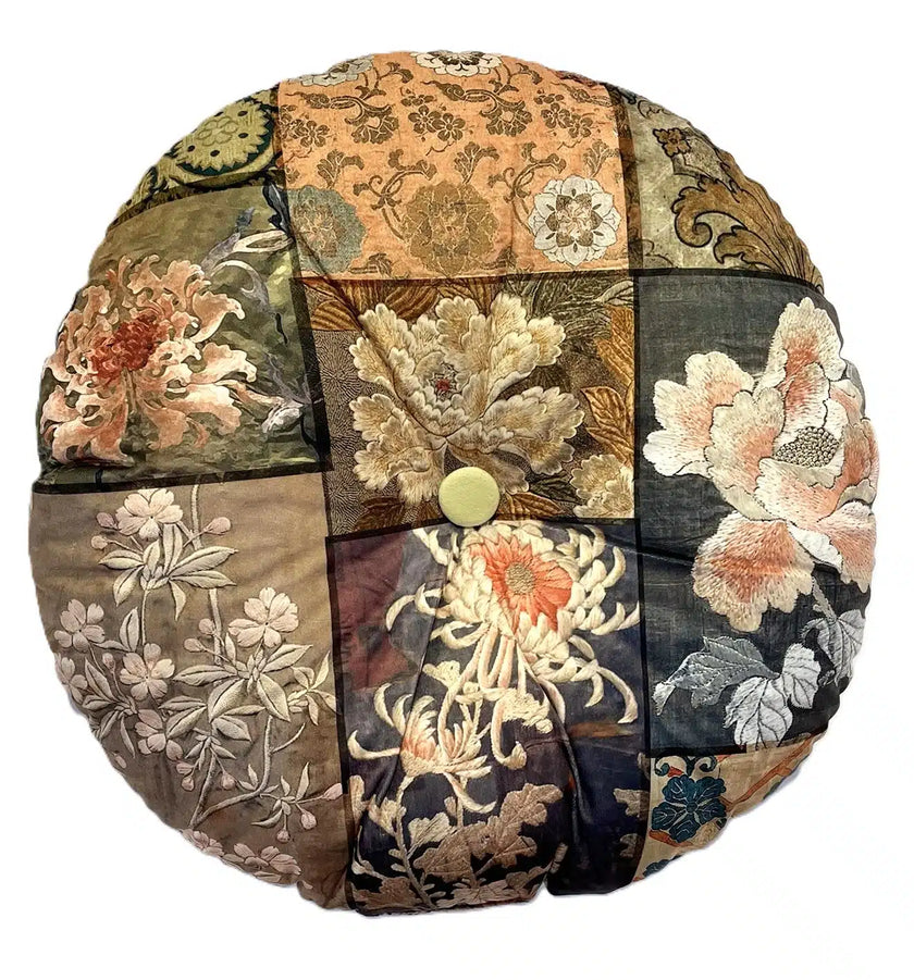 Anna Chandler Round Velvet Cushion Faded Granduer