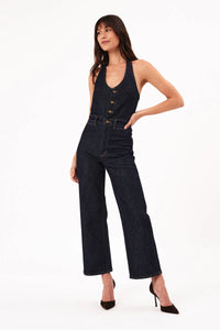 ROLLAS Halter Jumpsuit Dark Stone Vintage Indigo