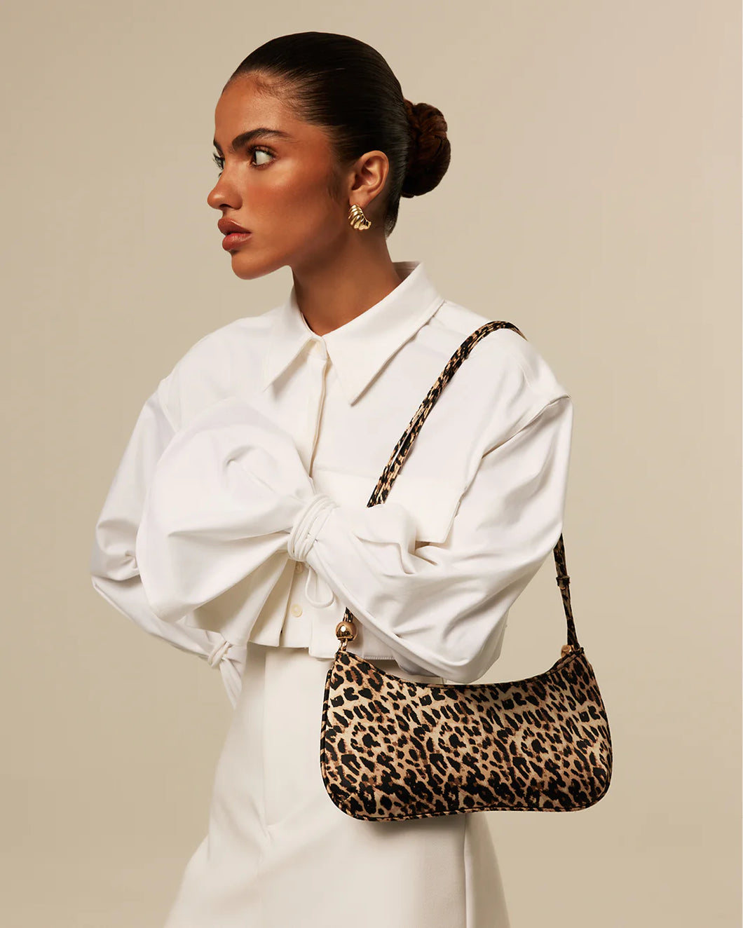 Billini Rosabelle Shoulder Bag Leopard Satin