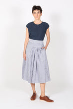 Load image into Gallery viewer, Olga De Polga Raya Stripe Skirt Navy Blue Cotton
