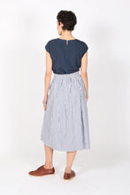 Load image into Gallery viewer, Olga De Polga Raya Stripe Skirt Navy Blue Cotton
