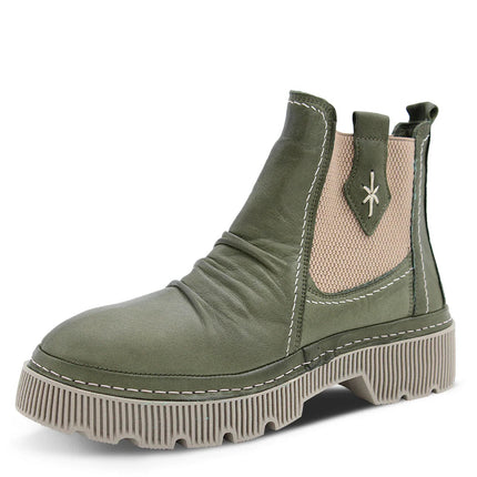Sala Ripper Ankle Boots Dark Olive Leather
