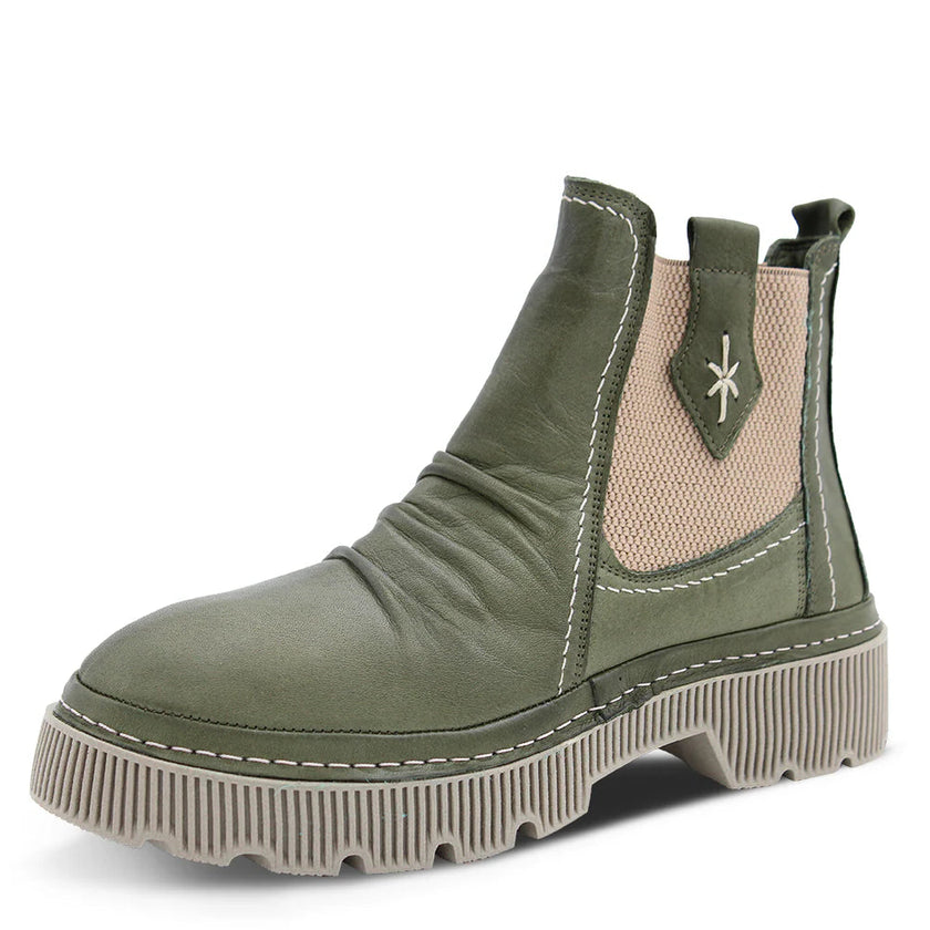 Sala Ripper Ankle Boots Dark Olive Leather