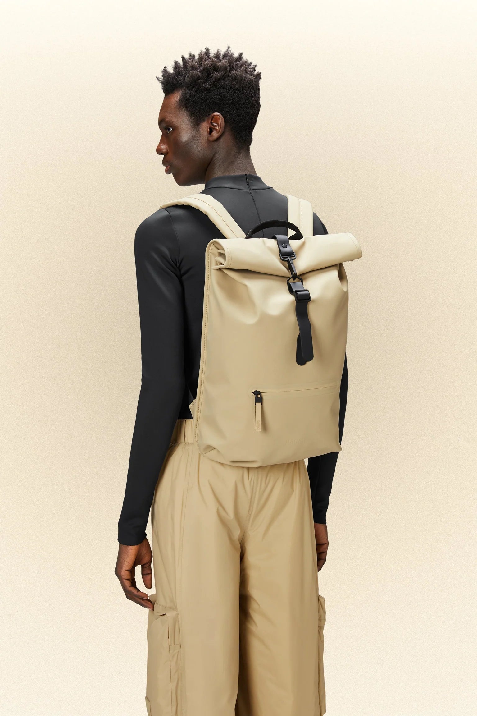 RAINS Rolltop Rucksack Sand
