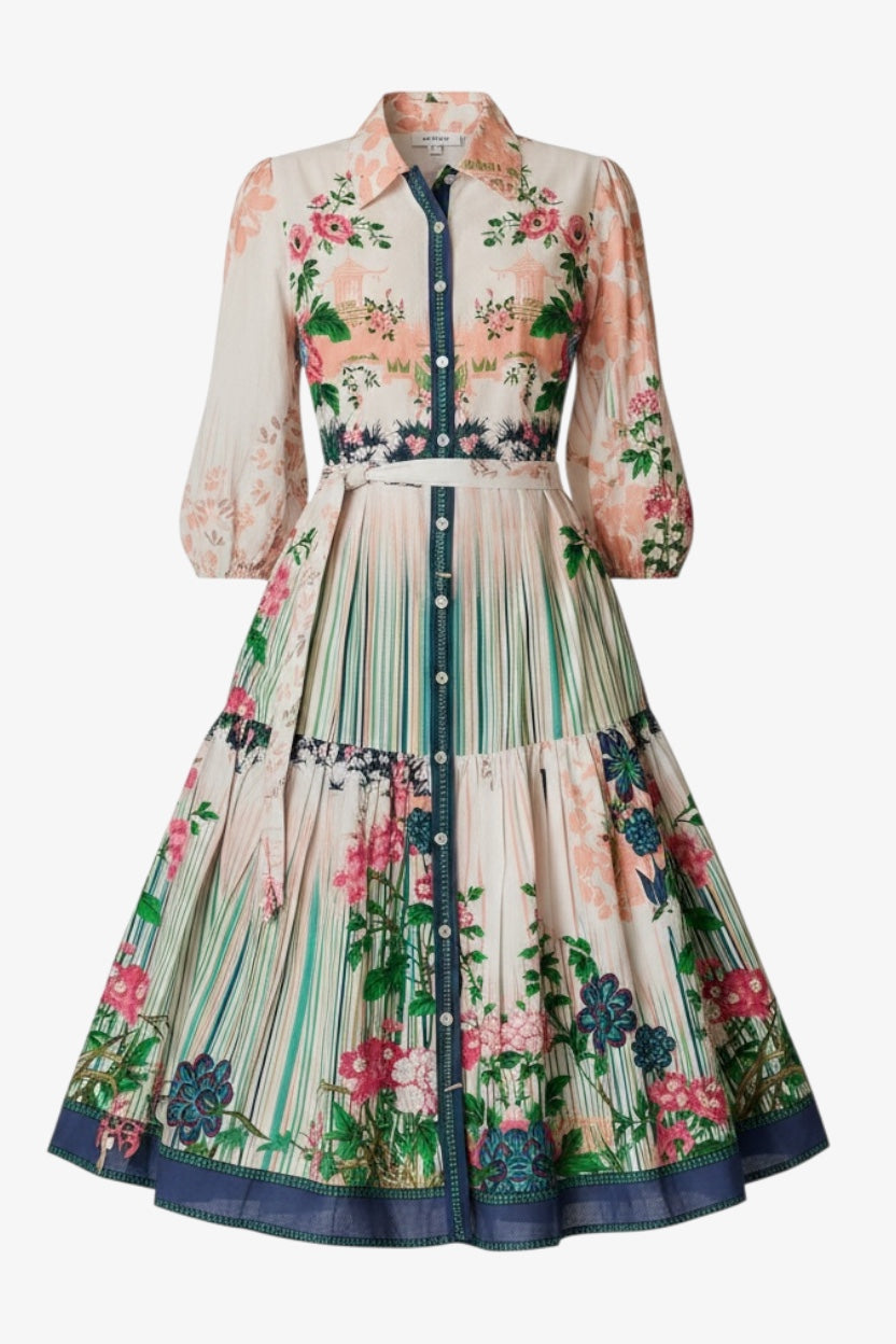 Rubyyaya Roseanne Midi Dress Multi
