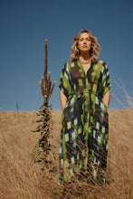 Load image into Gallery viewer, Elk Shutter Grid Sheer Dress Green

