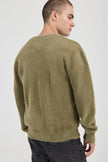 Rollas Shag V-Neck Knit Moss