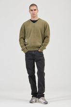 Load image into Gallery viewer, Rollas Shag V-Neck Knit Moss
