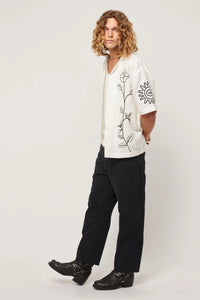 Rollas Suns Up Flower Bowler Shirt Off White