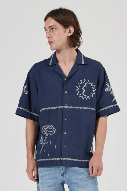 Rollas Its Sunny Bowler Shirt Indigo