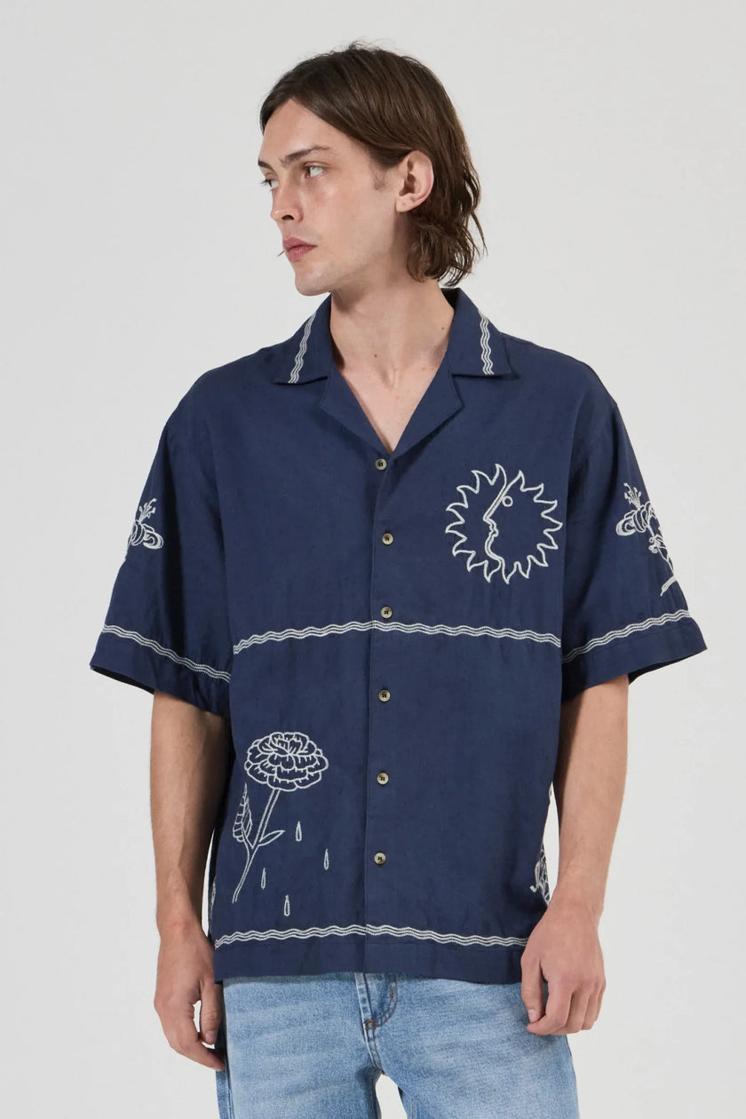 Rollas Its Sunny Bowler Shirt Indigo