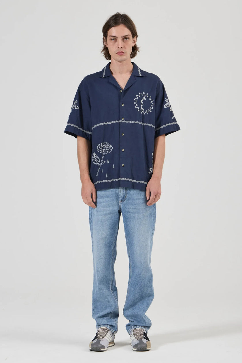 Rollas Its Sunny Bowler Shirt Indigo