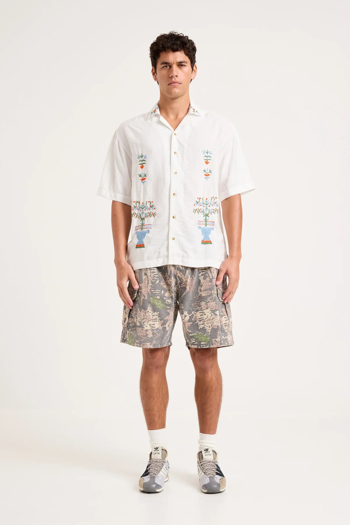 Rollas Night Garden Bowler Shirt Off White