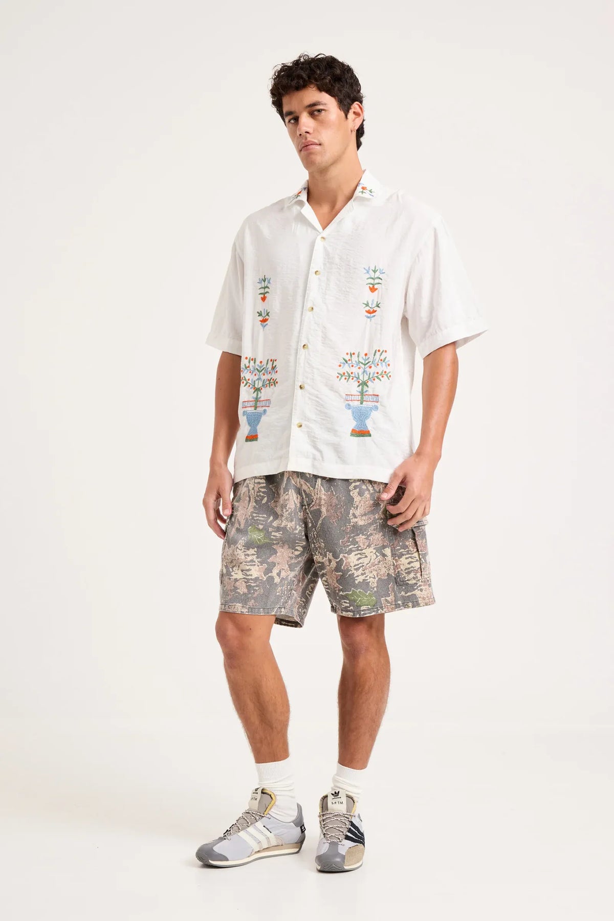 Rollas Night Garden Bowler Shirt Off White