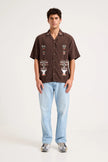 Rollas Night Garden Bowler Shirt Chestnut