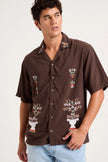 Rollas Night Garden Bowler Shirt Chestnut