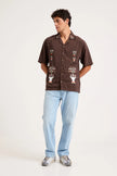 Rollas Night Garden Bowler Shirt Chestnut