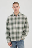 Rollas Campus Heavy Check LS Shirt Olive