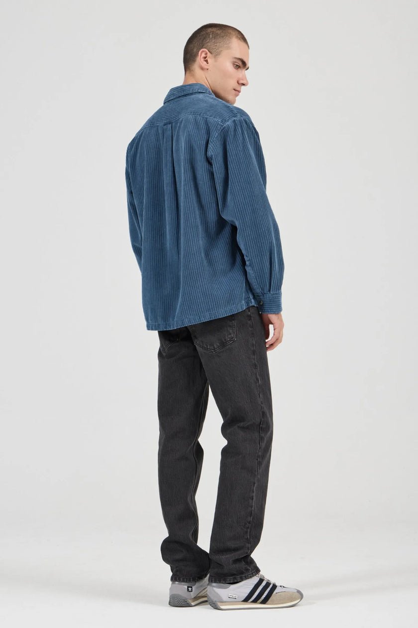 Rollas Campus Chunky Cord LS Shirt Washed Blue