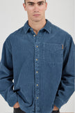 Rollas Campus Chunky Cord LS Shirt Washed Blue