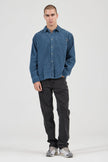 Rollas Campus Chunky Cord LS Shirt Washed Blue